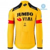 Tenue Maillot M/L + Collant à Bretelles 2020 Team Jumbo-Visma Hiver Thermal Fleece N001